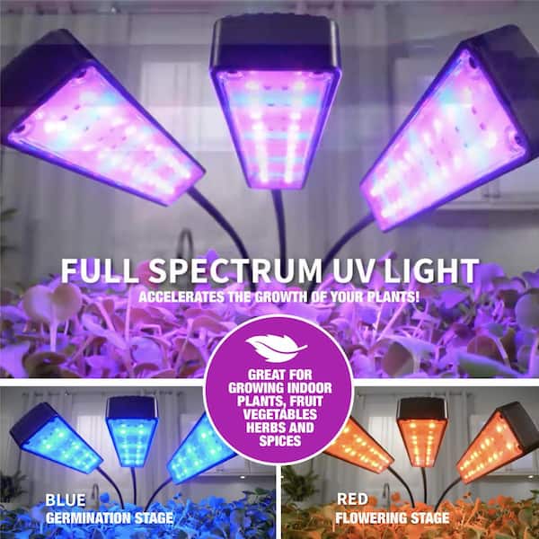 overraskende heroisk sanger Bell + Howell Bionic Grow 6-Watt Equivalent Indoor LED Full Spectrum UV  Flexible Plant Grow Light in Color Changing Lights 8573 - The Home Depot