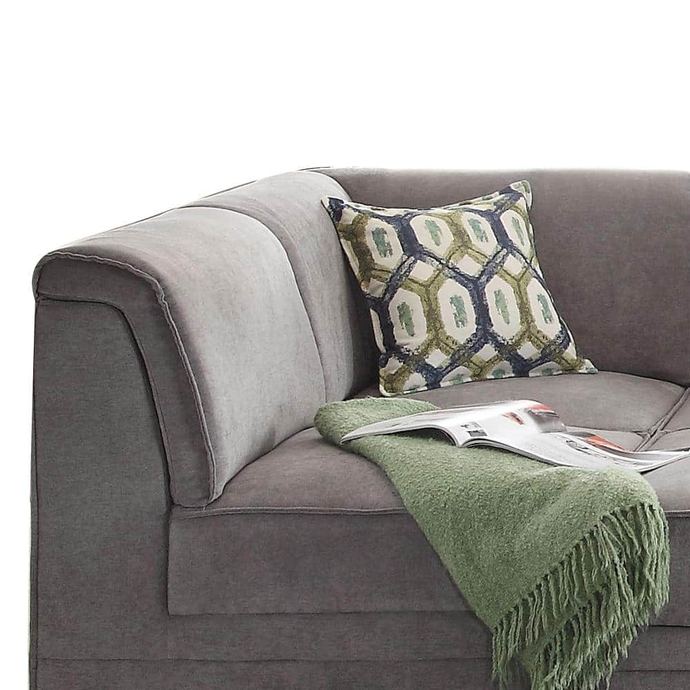 Bois 30" Modular Armless Chair in Gray Velvet
