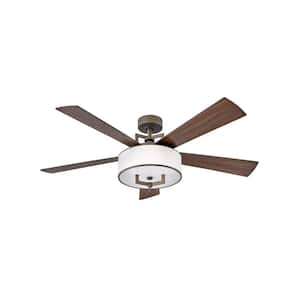 Hampton 56 in. Integrated LED Indoor Metallic Matte Bronze Ceiling Fan with Wall Switch