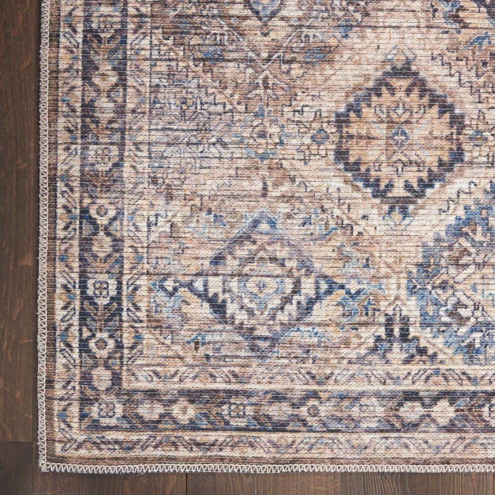 Nicole Curtis Ivory Latte Cotton Chenille Rectangular Area Rug