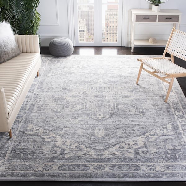 Brentwood 12 ft. x 15 ft. Cream/Gray Oriental Area Rug