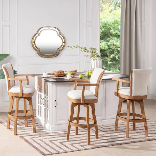 Jennifer Taylor Williams 31 in. Wood Frame Swivel Bar Stool with
