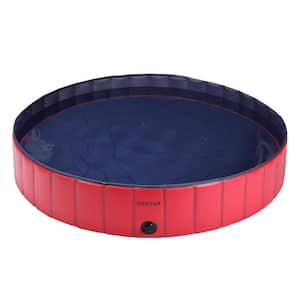 Foldable 5.3 ft. Round 11.8 in. D Kiddie Pool with Protective Lining