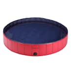 4 ft. PVC Rround 11.8 in. D Foldable Kiddie Pool with Protective Lining for Dogs and Kiddies