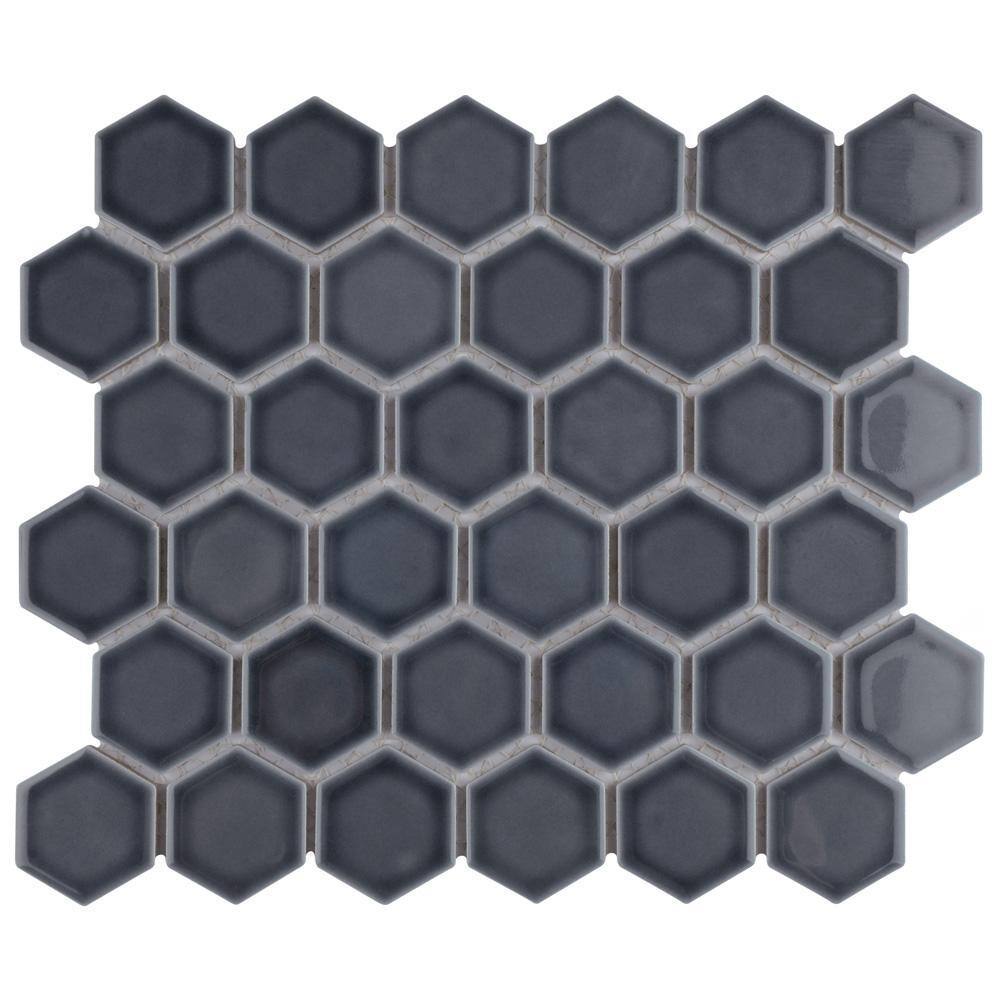 "Hudson Due 2"" Hex Imperial Grey 10-7/8 in. x 12-5/8 in. Porcelain Mosaic Tile (9.7 sq. ft./Case)" price history on PriceWatchPro