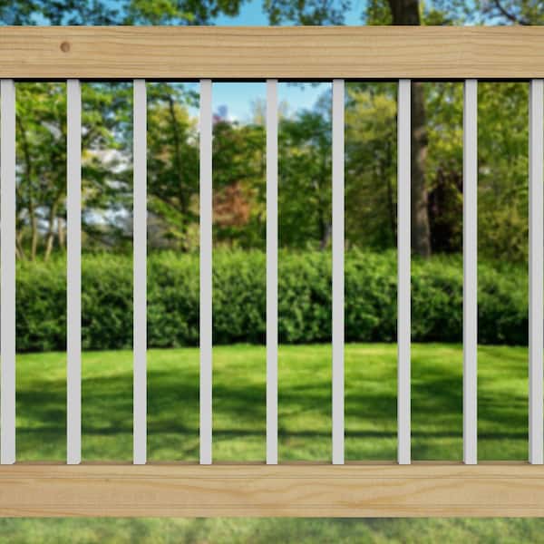 26 in. x .75 in. White Aluminum Square-Shaped Estate Baluster (10-Pack)