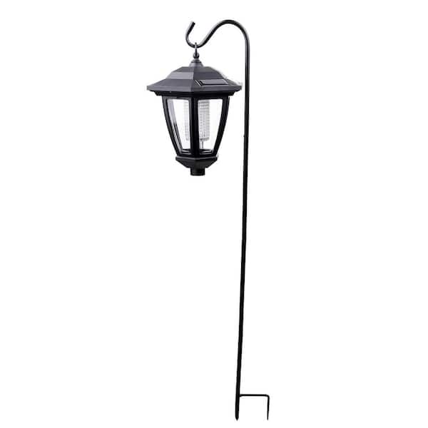 8 in. Tall Hanging/Wall/Stake Outdoor Solar Powered Lantern with LED Light