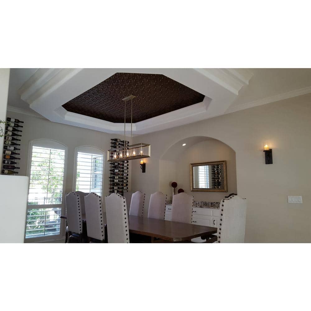 Gothic Reims Antique Copper 2-ft x 2-ft Faux Tin Ceiling Tile