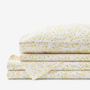 Company Cotton Whisper Buds Yellow Rayon Made From Bamboo Sateen Queen Sheet Set