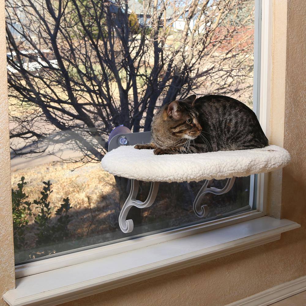 Large Oval Fleece Foam Cat Window Perch