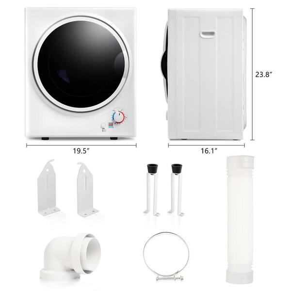 Compact 1.5 cu. ft. Electric Dryer in White