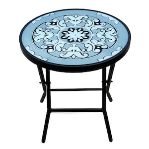 Round Metal 19.3 in. Outdoor Side Table