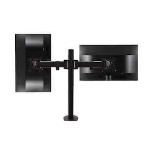 3-Way Articulating Dual Monitor Mount for 13 in. - 27 in. Flat panel Monitors, Black
