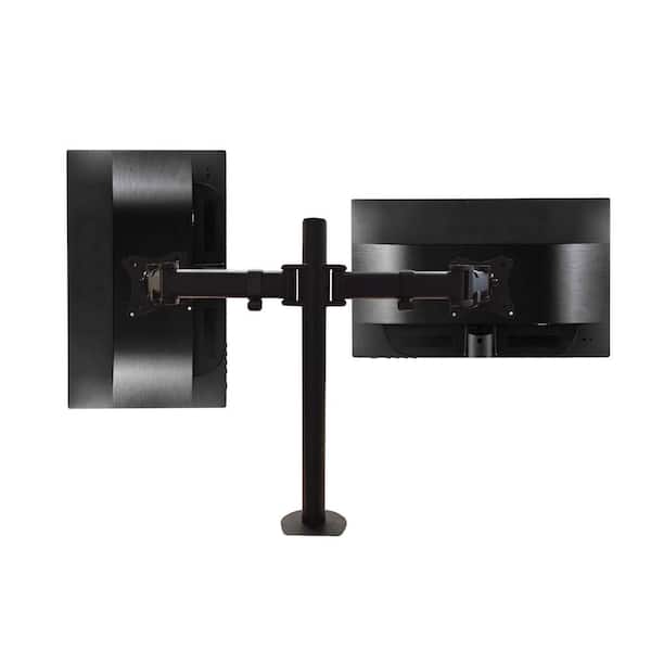 QualGear 3-Way Articulating Dual Monitor Mount for 13 in. - 27 in. Flat panel Monitors, Black
