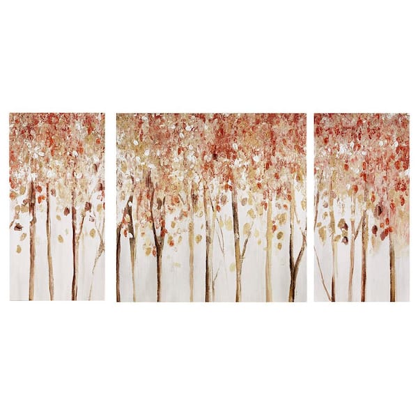 Contemporary 3-Piece Unframed Art Print Triptych Textured Canvas
