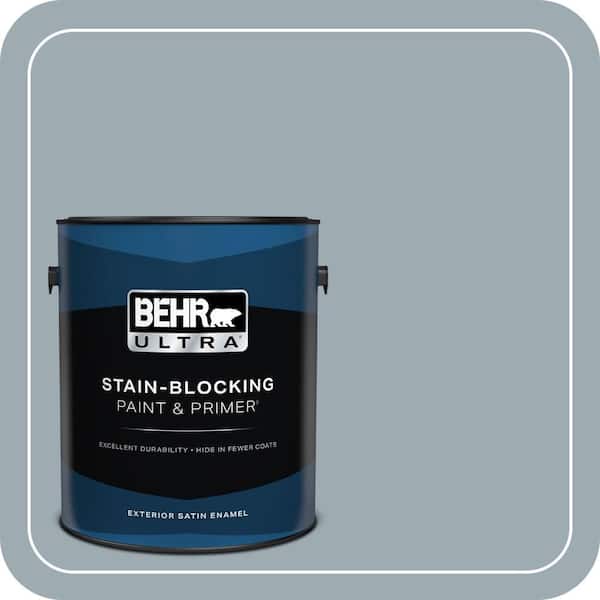 BEHR ULTRA 1 gal. #ECC-30-1 Pelican Bay Satin Enamel Exterior Paint & Primer