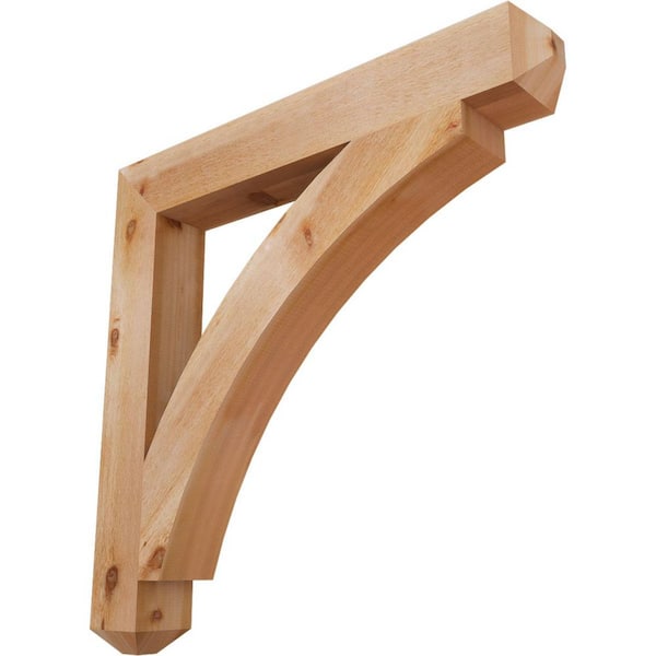 Ekena Millwork 6 in. x 44 in. x 44 in. Western Red Cedar Thorton Craftsman Rough Sawn Bracket