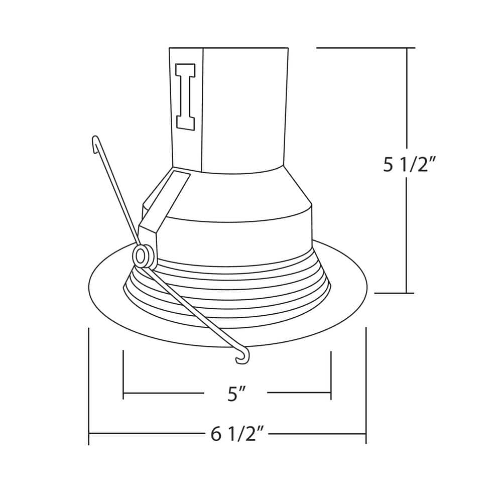 5-Inch Black Steel Recessed Baffle Trim