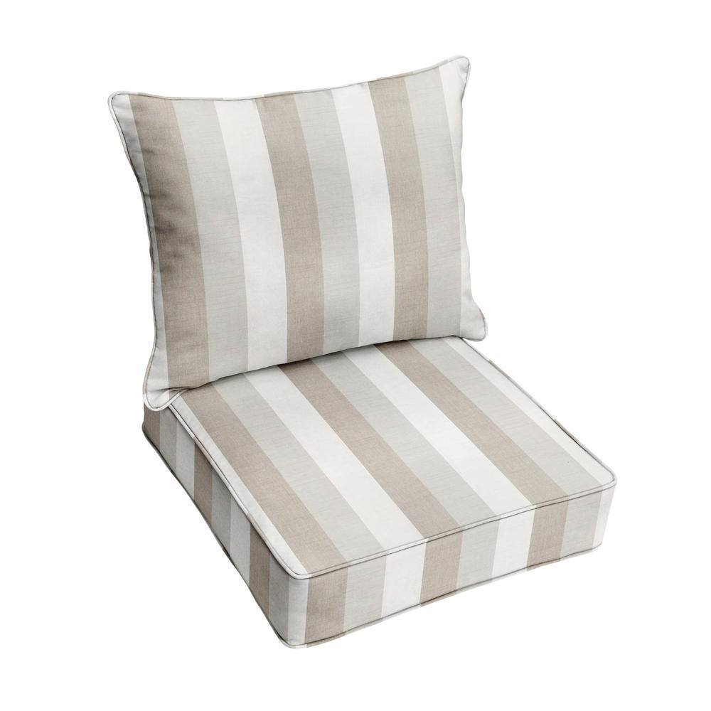 25 x 25 Deep Seating Indoor/Outdoor Pillow and Cushion Chair Set in Sunbrella Direction Linen price history on PriceWatchPro