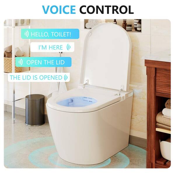 CASAINC Elongated Tankless Smart Bidet Toilet with Voice Control & Nightlight - 1.28 GPF