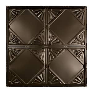 Erie 2 ft. x 2 ft. Nail Up Metal Ceiling Tile in Bronze Burst (Case of 5)