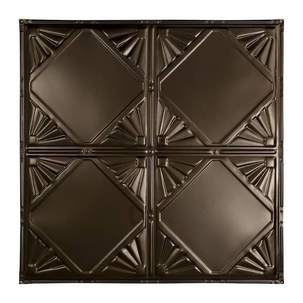 Erie 2 ft. x 2 ft. Nail Up Metal Ceiling Tile in Bronze Burst (Case of 5)