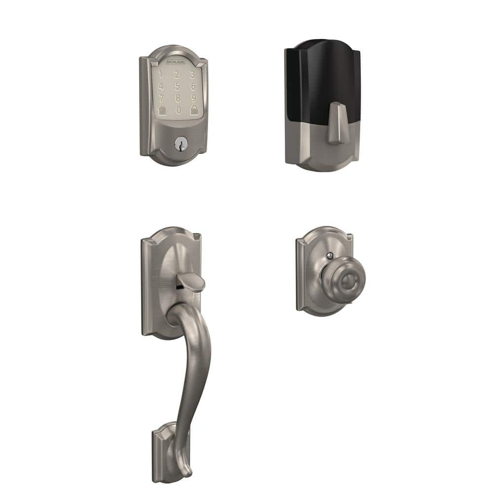 Schlage Camelot Satin Nickel Encode Smart Wi-Fi Deadbolt With Alarm And ...