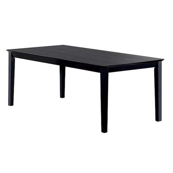 Benjara 30.25 in. H Black Rectangular Wooden Dining Table