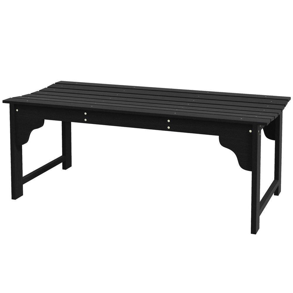 Wooden Garden Bench, Outdoor Park Bench with Slatted Seat 45.3 in. Black Solid Poplar Wood price history on PriceWatchPro
