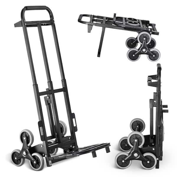 Stair Climbing Cart, Heavy-Duty Hand Truck Dolly, 375 lbs. Load Capacity, Foldable Design, Adjustable Handle