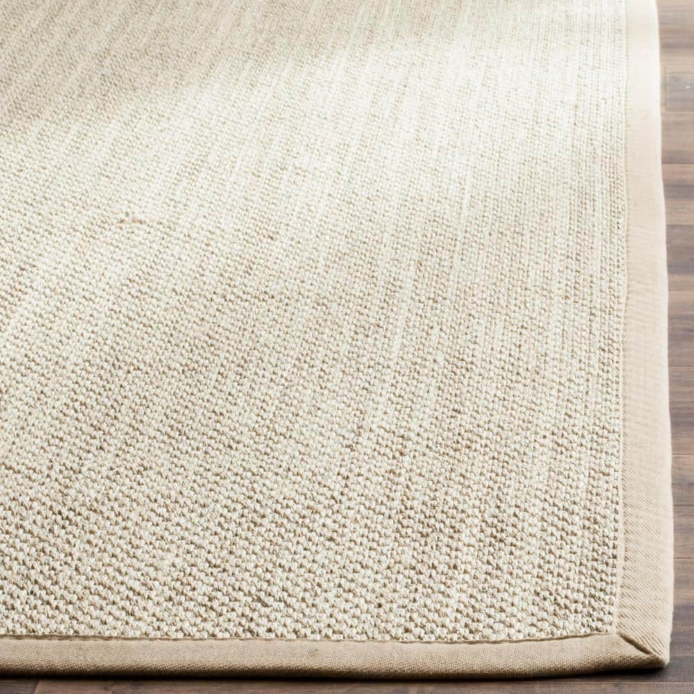 Sleek Marble & Linen 24" Hand-Knotted Rectangular Rug