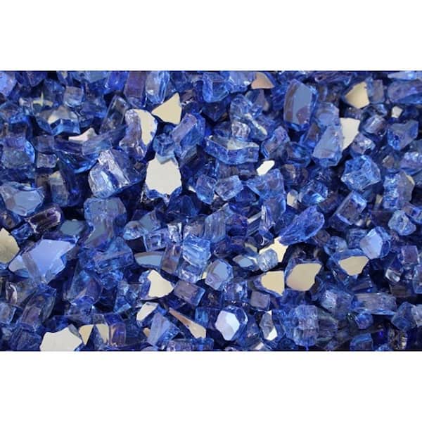 Hiland 10 lbs. Bag Reflective Fire Pit Fire Glass in Cobalt Blue