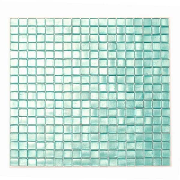 Skosh Pine Green 4 in. x 5 in. Glossy Glass Mosaic Uniform square Wall and Floor Sample Tile