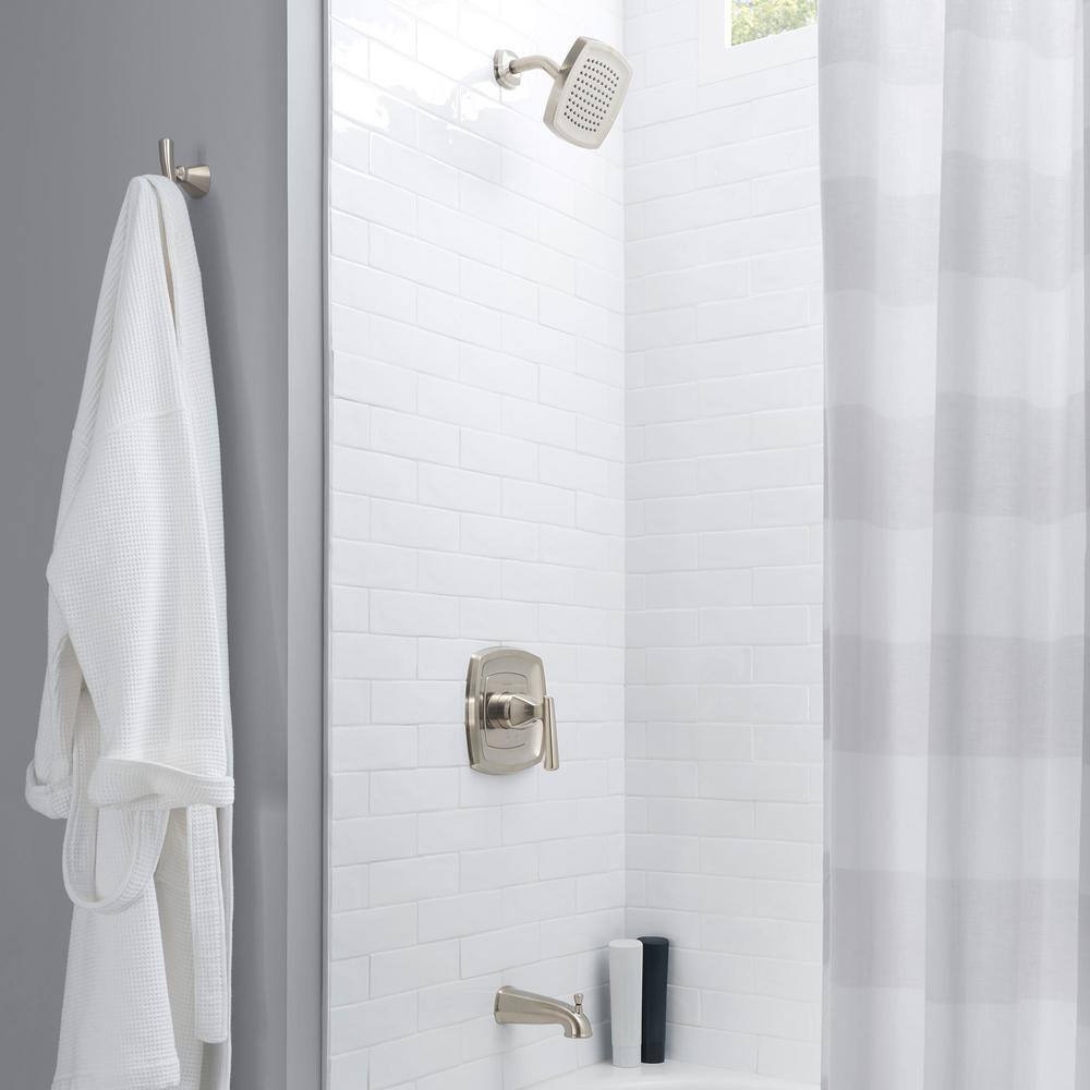 Brushed Nickel Wall Mounted Bathtub Faucet and Shower Trim Kit