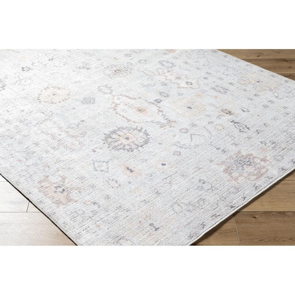 Marlon Light Slate Traditional Border 7 ft. x 10 ft. Area Rug