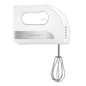 Power Advantage 6-Speed White Hand Mixer with easy to Clean and Eject Beaters