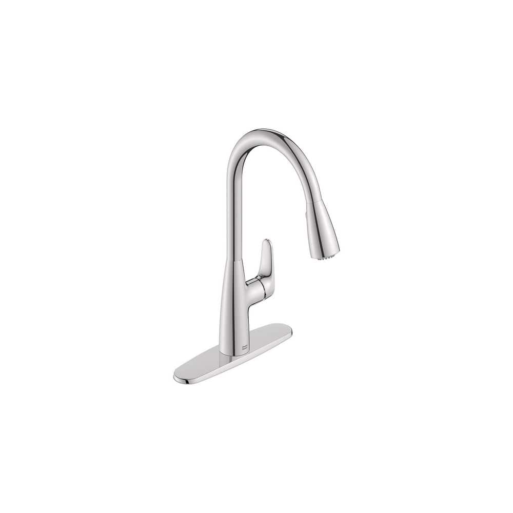 Chrome Pull-Down Kitchen Faucet with Dual Spray