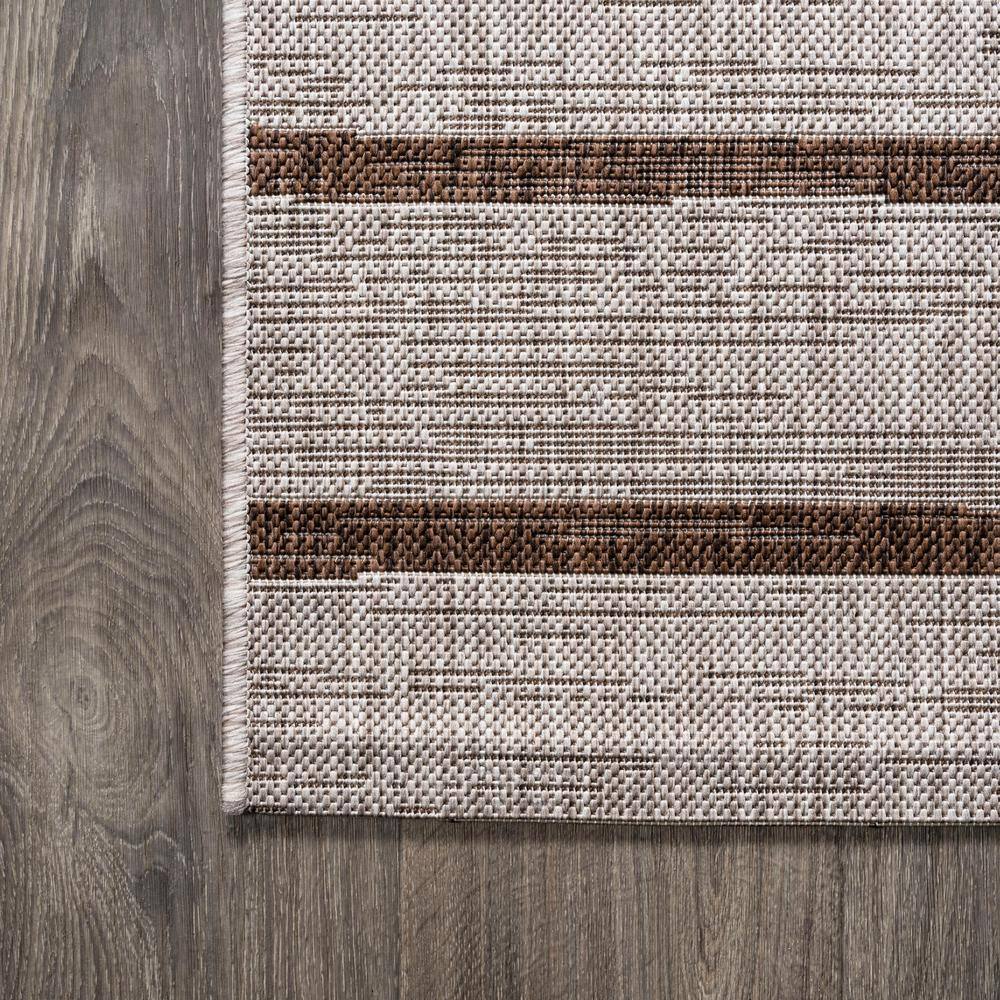Ivory Berber-Inspired Stripe Synthetic 5x8 Area Rug