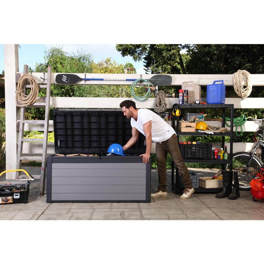 Gray Lockable Plastic 150-Gallon Deck Box