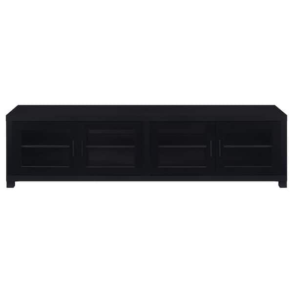 Coaster Jupiter Black 4-door 79 in. TV Stand Fits TV's up to 85 in