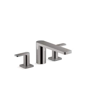 Parallel Deck-Mount Double Handle Bath Faucet in Vibrant Titanium