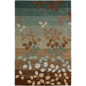 Ascot 1 Striped Floral Mocha 8 ft. x 10 ft. Area Rug