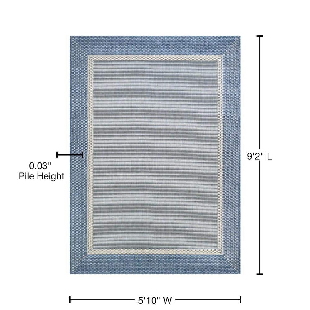 Recife Champagne-Blue 5'10" x 9'2" Synthetic Transitional Area Rug