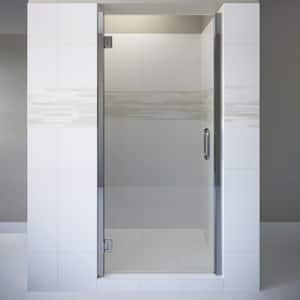 Coppia 24 in. x 72 in. Semi-Frameless Pivot Shower Door in Chrome with Handle