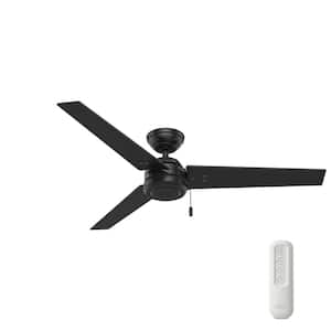 Cassius 52 in. Indoor/Outdoor Matte Black Ceiling Fan with Remote For Patios or Bedrooms