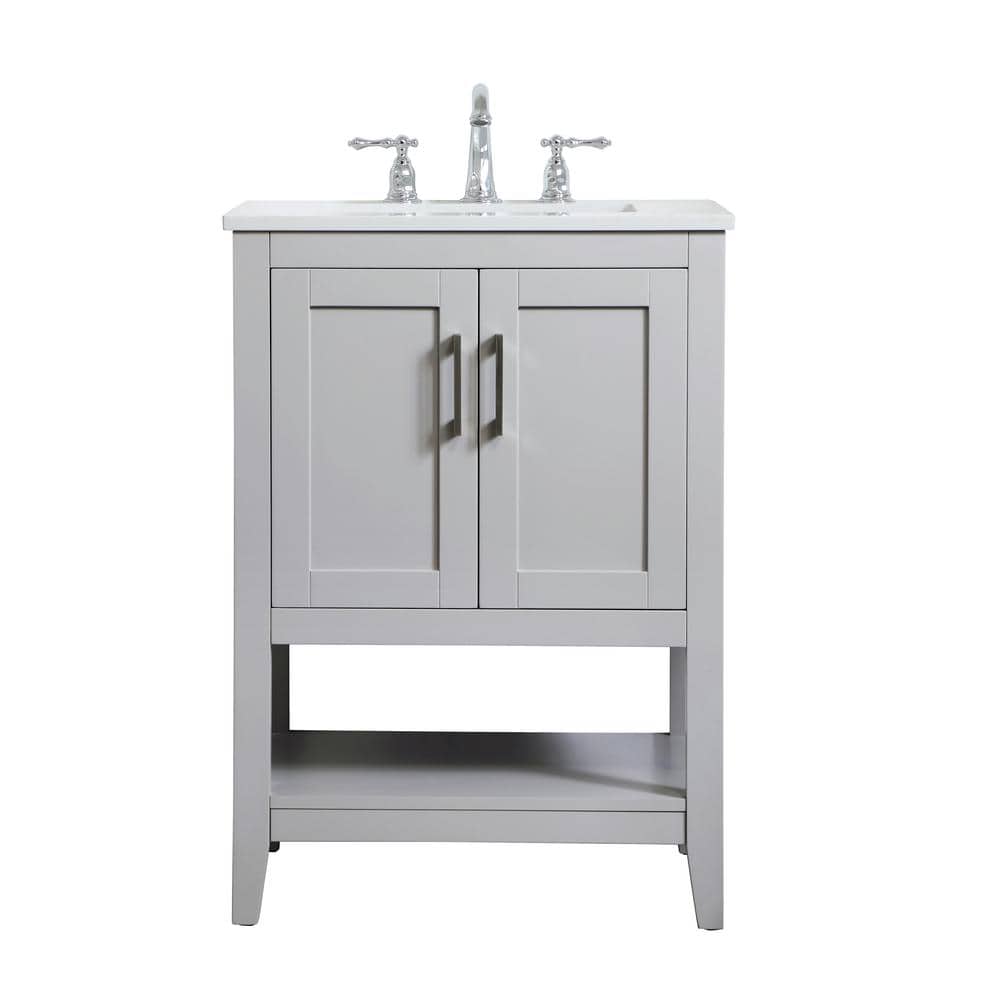 Simply Living 24 in. W x 19 in. D x 34 in. H Bath Vanity in Grey with Calac