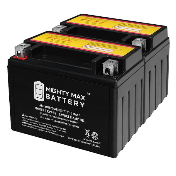 MIGHTY MAX BATTERY YTX9-BS SLA Battery Replacement for Polaris 150 ACE EFI 2020 - 2 Pack