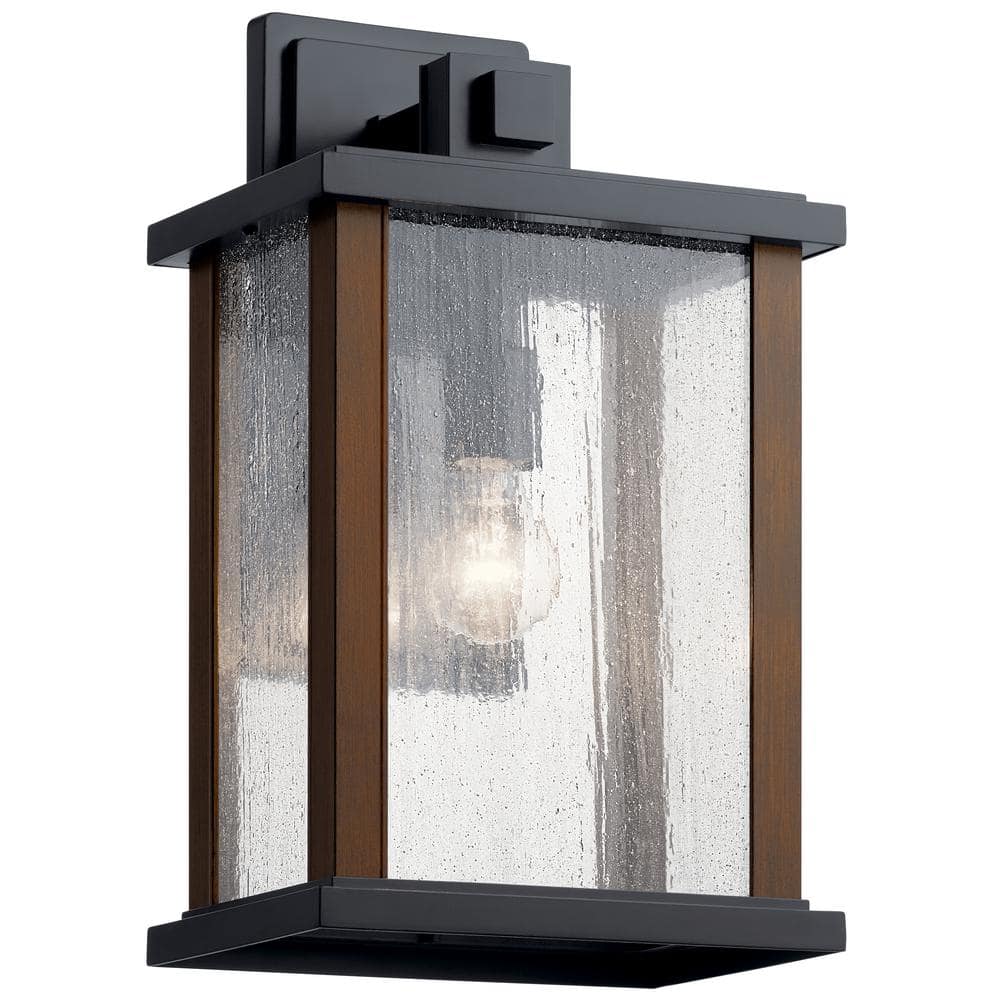 KICHLER Marimount 17 in. 1-Light Black Outdoor Hardwired Wall Lantern Sconce  with No Bulbs Included (1-Pack) 59018BK The Home Depot