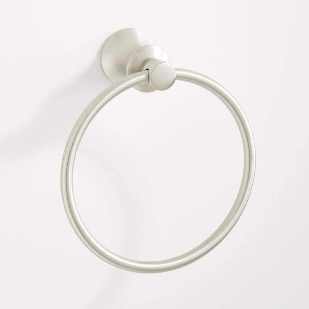 Brushed Nickel Circular Wall Mounted Towel Ring