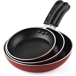 3-Piece Fry Pan/Saute Pan Set with Nonstick Coating Industion Compatible Buttom 8 in./9.5 in./11 in.